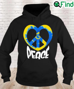 Peace Sign Ukrainian Flag Freedom Solidarity and Heart Peace Ukraine Hoodie