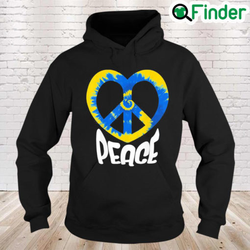 Peace Sign Ukrainian Flag Freedom Solidarity and Heart Peace Ukraine Hoodie