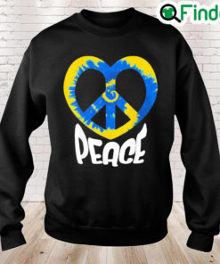 Peace Sign Ukrainian Flag Freedom Solidarity and Heart Peace Ukraine Sweatshirt