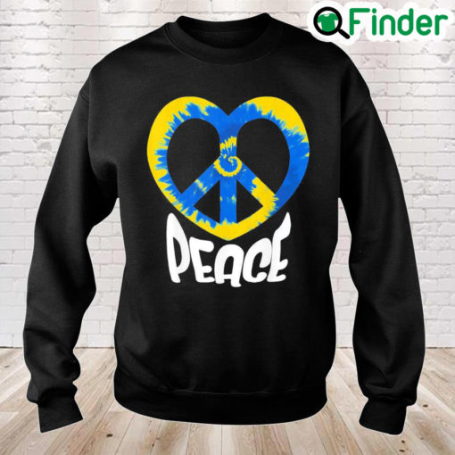 Peace Sign Ukrainian Flag Freedom Solidarity and Heart Peace Ukraine Sweatshirt