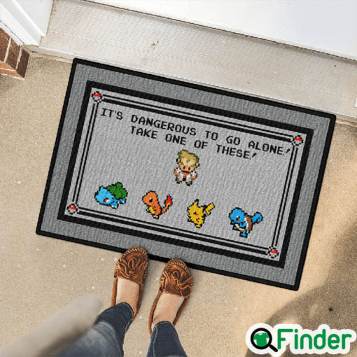 Pokemon starter and Zelda Its Dangerous To Go Alone Take One Of These Doormat