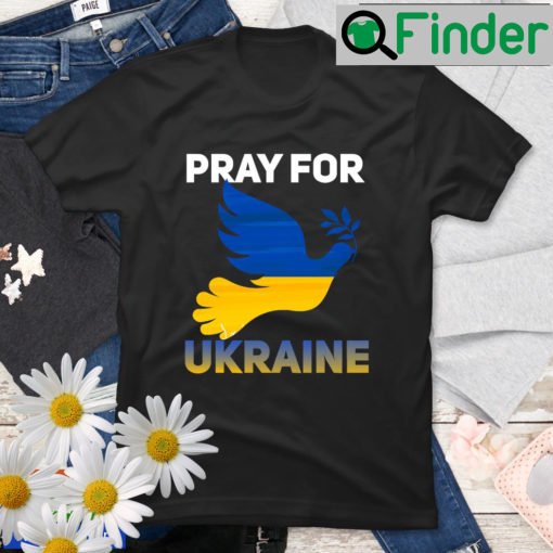 Pray For Ukraine Ukrainian Trident Coat of Arms T Shirt