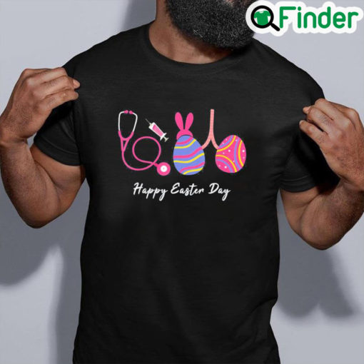 Premium Bunny Egg Lungs Respiratory Nurse Therapist Happy Easter Day Tee Shirt