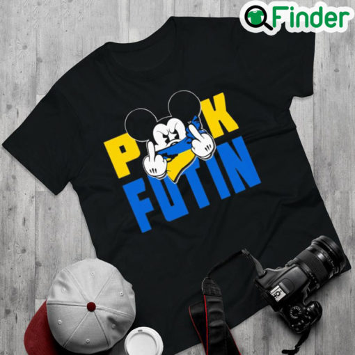 Premium mickey mouse face mask Ukraine flag Puck Futin Shirt