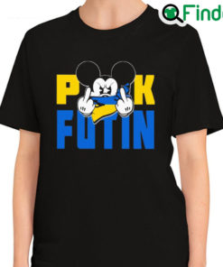 Premium mickey mouse face mask Ukraine flag Puck Futin T Shirt