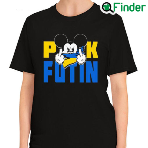 Premium mickey mouse face mask Ukraine flag Puck Futin T Shirt