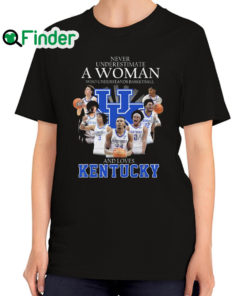 Premium never underestimate a Woman who understands Basketball and loves Kentucky signatures T shirt