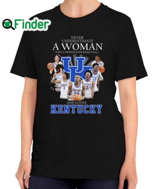 Premium never underestimate a Woman who understands Basketball and loves Kentucky signatures T shirt