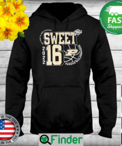 Purdue Boilermakers Sweet 16 2022 NCAA mens basketball the road to New Orleans Hoodie