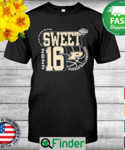 Purdue Boilermakers Sweet 16 2022 NCAA mens basketball the road to New Orleans shirt