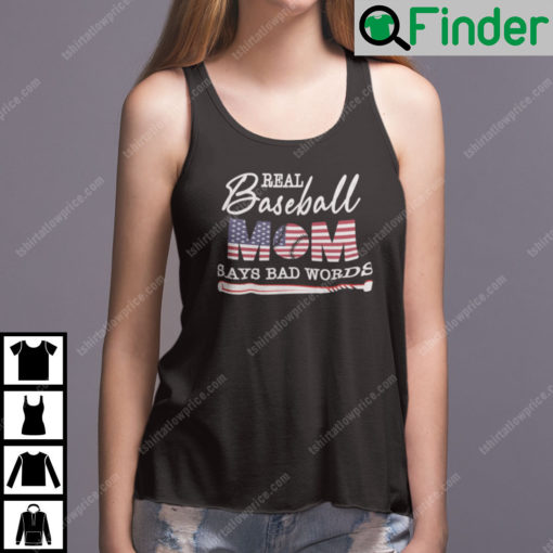 Real Baseball Mom Says Bad Words Tank Top