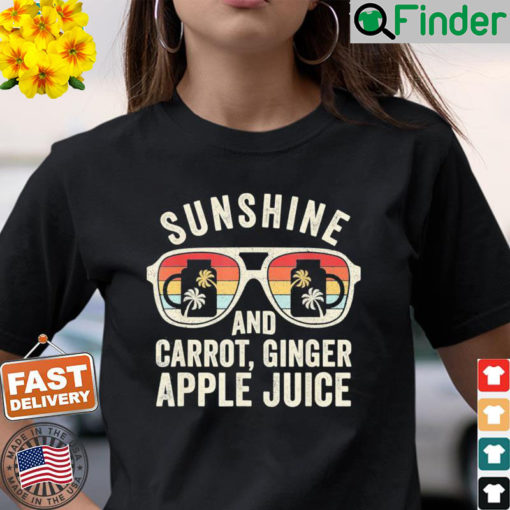 Retro Sunshine And Carrot Ginger Apple Juice Summer Juice T Shirt