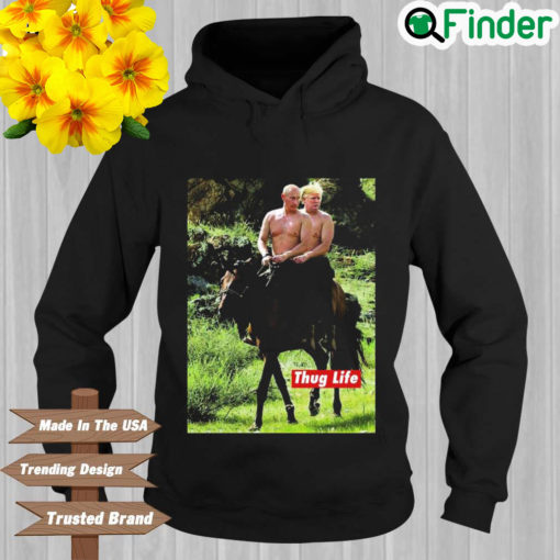 Russian Putin Riding A Horse With Donald Trump Hoodie