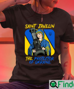 Saint Javelin The Protector Of Ukraine T Shirt Peace Love Ukrainian