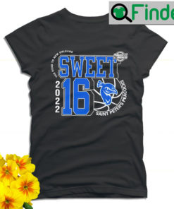 Saint Peters Peacocks March Madness 2022 NCAA Mens Basketball Sweet 16 the road to New Orleans T shirt