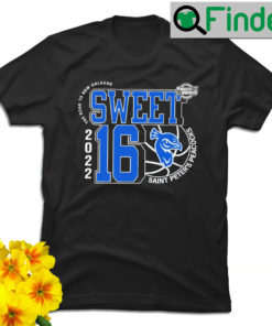 Saint Peters Peacocks March Madness 2022 NCAA Mens Basketball Sweet 16 the road to New Orleans shirt