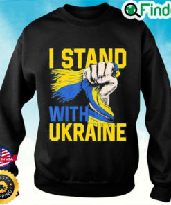 Save Ukraine I Stand With Ukraine Ukrainian Flag Rise Fist Sweatshirt