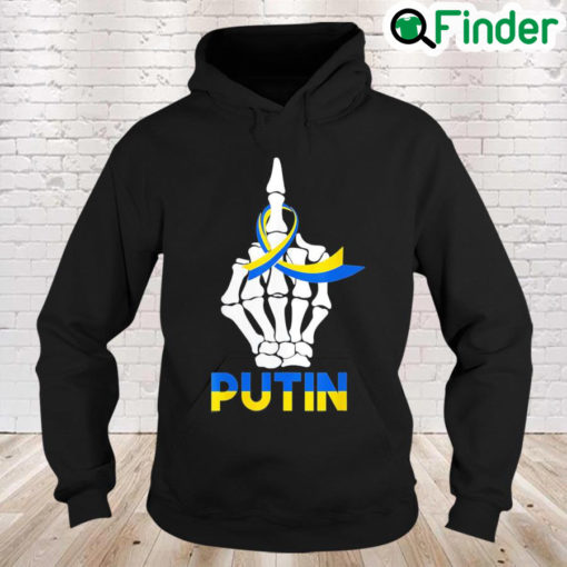 Skeleton Hand Ukraine Puck Futin Ukraine Ribbon Flag Peace Ukraine Hoodie