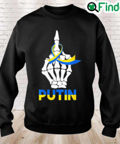 Skeleton Hand Ukraine Puck Futin Ukraine Ribbon Flag Peace Ukraine Sweatshirt