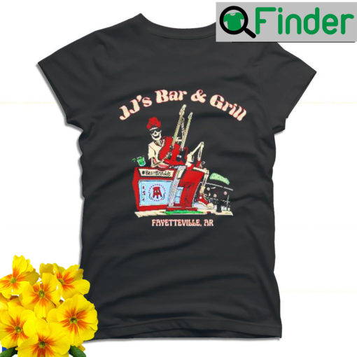 Skeleton Rock and Roll JJs Bar and Grill Fayetteville AR T shirt