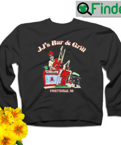 Skeleton Rock and Roll JJs Bar and Grill Fayetteville AR sweatshirt