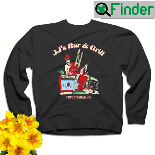 Skeleton Rock and Roll JJs Bar and Grill Fayetteville AR sweatshirt