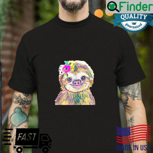 Sloth Motif hanging trending Animals cute colorful Sloths Shirt