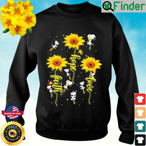 Snoopy sunflower love hope faith Sweatshirt