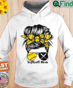 Softball Mom Life Messy Bun Game Day Mothers Day Hoodie