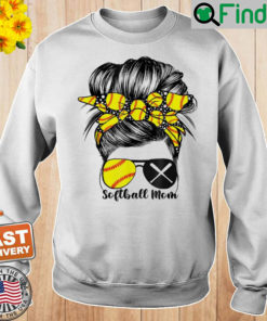 Softball Mom Life Messy Bun Game Day Mothers Day Sweatshirt