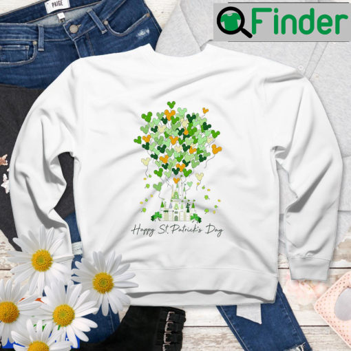 St Patricks Day Disney Castle Balloon Matching Sweatshirt 1