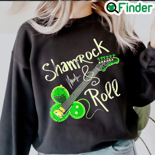 St Patricks Day Guitarist Shamrock N Roll Shirt