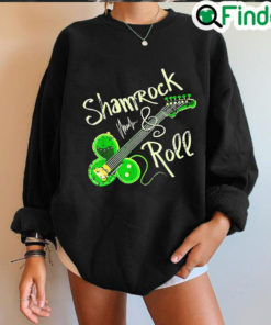 St Patricks Day Guitarist Shamrock N Roll Sweatshirt