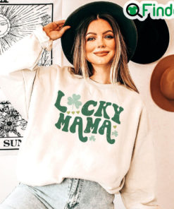 St Patricks Day Mama Lucky Mommy Family Leopard Print Shirt