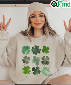 St. Patricks Day Watercolor Shamrocks Sweatshirt