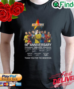 Star Trek Universe 56th anniversary 1966 2022 thank you for the memories signatures T shirt