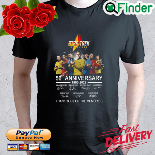 Star Trek Universe 56th anniversary 1966 2022 thank you for the memories signatures T shirt