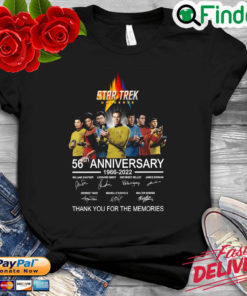 Star Trek Universe 56th anniversary 1966 2022 thank you for the memories signatures shirt