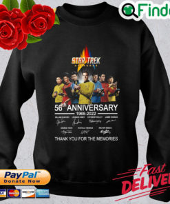 Star Trek Universe 56th anniversary 1966 2022 thank you for the memories signatures sweatshirt