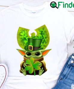 Star Wars Baby Yoda hug Wu Tang Clan Logo St. Patricks Day shirt