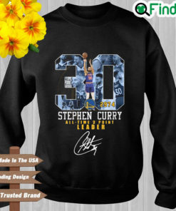 Stephen Curry all time 3 point leader signature sweatshirt