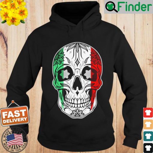 Sugar Skull Day Of The Dead Cinco De Mayo Mexican Flag Hoodie