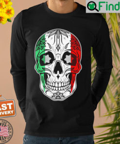 Sugar Skull Day Of The Dead Cinco De Mayo Mexican Flag Sweatshirt