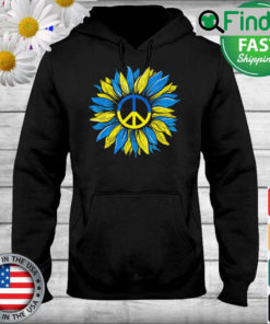 Sunflower Ukrainian Flag I Stand With Ukraine Peace Hoodie