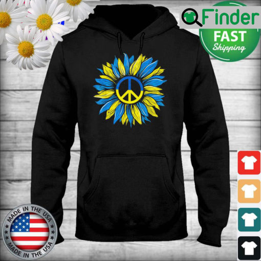 Sunflower Ukrainian Flag I Stand With Ukraine Peace Hoodie