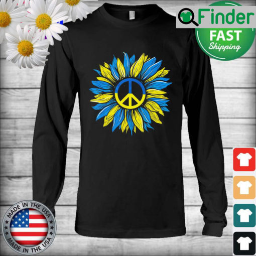 Sunflower Ukrainian Flag I Stand With Ukraine Peace Long Sleeve