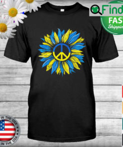 Sunflower Ukrainian Flag I Stand With Ukraine Peace T Shirt