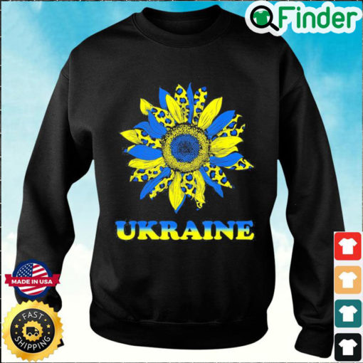 Sunflower Ukrainian Flag Leopard Stand With Ukraine Sweatshirt