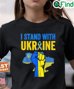 Support Ukraine I Stand With Ukraine Ribbon Flag Peace Ukraine Shirt