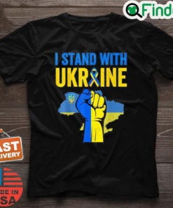 Support Ukraine I Stand With Ukraine Ribbon Flag Peace Ukraine T Shirt